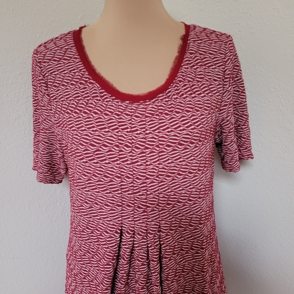 Maeve Multicolored Pleated Short Sleeve Tunic - Picture 4 of 6